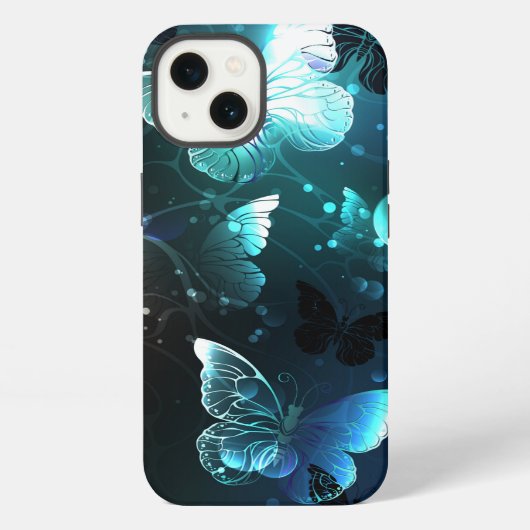 Etui iPhone 13 Papillons de nuit à la menthe (Verso)