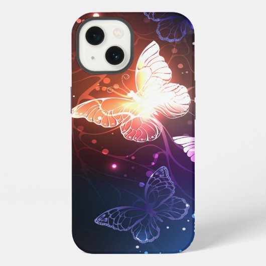 Etui iPhone 13 Papillons de nuit lumineux (Verso)