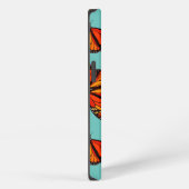 Etui iPhone 13 Papillons monarques motif sarcelle clair monogramm (Côté droit)