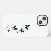 Etui iPhone 13 Papillons noirs simples (Verso Horizontal)