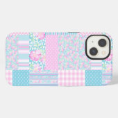Etui iPhone 13 Papillons rose Faux Patchwork iPhone 6 Coque (Verso Horizontal)