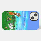 Etui iPhone 13 Pâques - Chiot Capo Rabbit et Chick (Verso Horizontal)