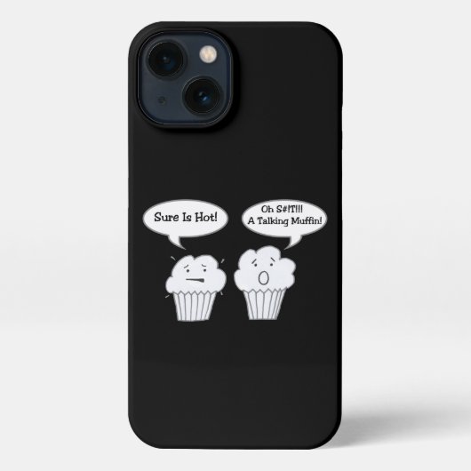 Etui iPhone 13 Parler de blague de muffin (Verso)