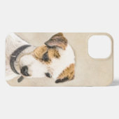 Etui iPhone 13 Parson Jack Russell Terrier Peinture - Chien Art (Verso Horizontal)