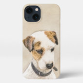 Etui iPhone 13 Parson Jack Russell Terrier Peinture - Chien Art (Verso)