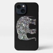 Etui iPhone 13 Parties scintillant en mosaïque argentée mince Ele (Verso)