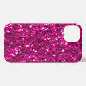 Etui iPhone 13 Parties scintillant étincelante rose chaud (Verso Horizontal)