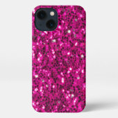 Etui iPhone 13 Parties scintillant étincelante rose chaud (Verso)