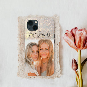 Etui iPhone 13 Parties scintillant Gold Photo personnelle Best