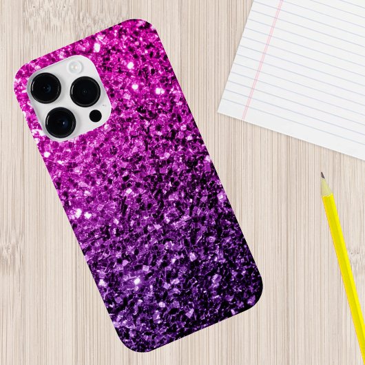 Etui iPhone 13 Parties scintillant Ombre rose violet étincelles