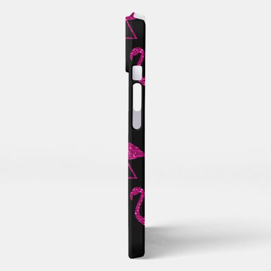 Etui iPhone 13 parties scintillant rose Flamant rose scintille no (Côté gauche)