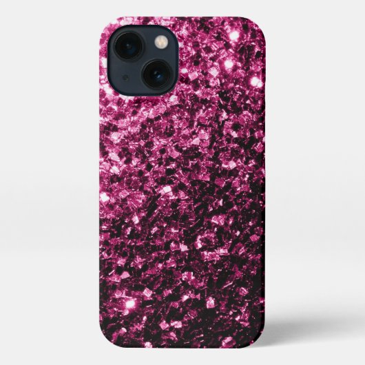 Etui iPhone 13 Parties scintillant rose foncé scintille (Verso)