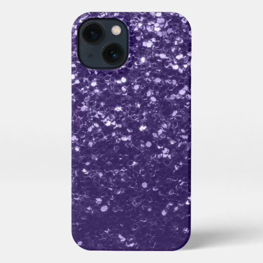 Etui iPhone 13 Parties scintillant violet foncé ultra violet scin (Verso)