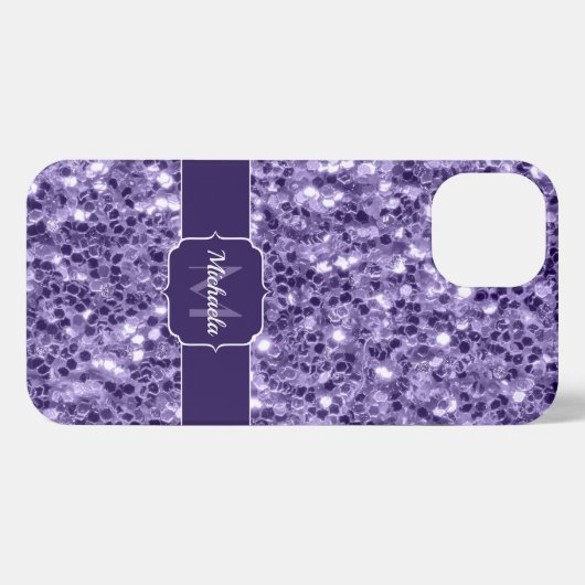 Etui iPhone 13 Parties scintillant violet ultra violet scintille (Verso Horizontal)