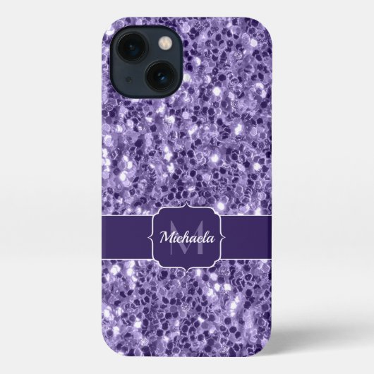 Etui iPhone 13 Parties scintillant violet ultra violet scintille (Verso)