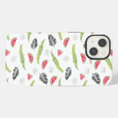 Etui iPhone 13 Pastèque Tropicale & Motif Crocodile (Verso Horizontal)