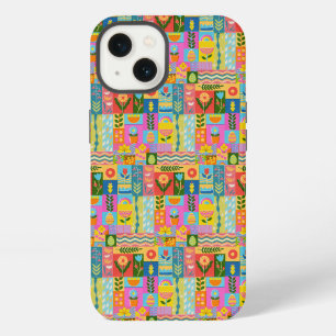 Etui iPhone 13 Patchwork coloré CADRÉ vintage