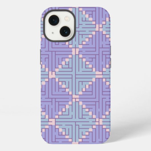 Etui iPhone 13 Patchwork de labyrinthe (Verso)