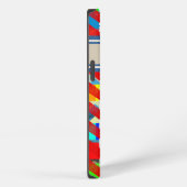 Etui iPhone 13 patterned red-chevron personalized (Côté droit)