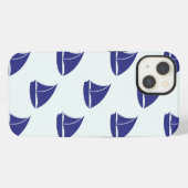 Etui iPhone 13 Patterns bleus (Verso Horizontal)