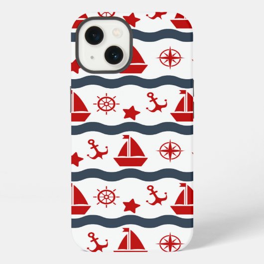 Etui iPhone 13 Patterns maritimes (Verso)