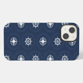 Etui iPhone 13 Patters maritimes (Verso Horizontal)