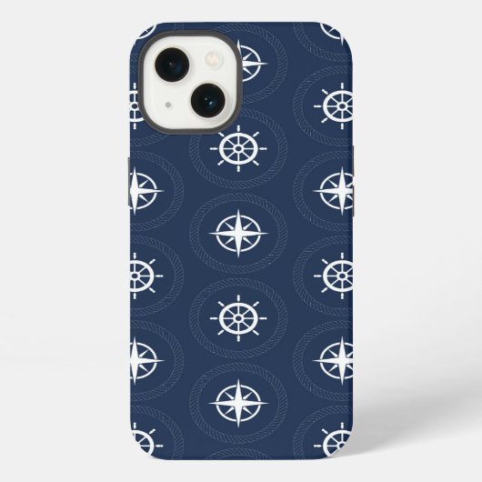 Etui iPhone 13 Patters maritimes (Verso)
