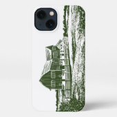 Etui iPhone 13 Paysage rural maison de ferme de style coupe (Verso)