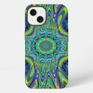 Etui iPhone 13 Peacock Feather Neon Fractal Funky Designer Art