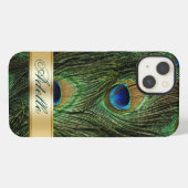 Etui iPhone 13 Peacock Feathers iPhone 6 Monogramme Coque (Verso Horizontal)