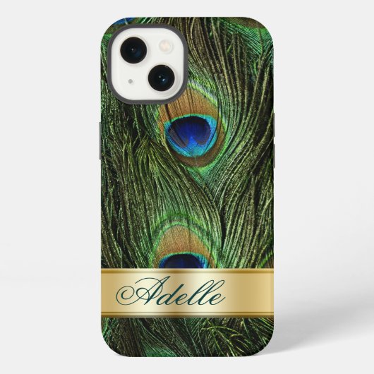 Etui iPhone 13 Peacock Feathers iPhone 6 Monogramme Coque (Verso)