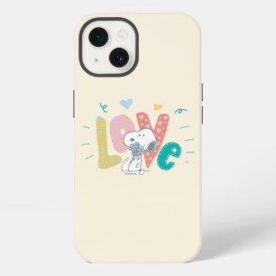 Etui iPhone 13 Peanuts   Snoopy Fleur Amour