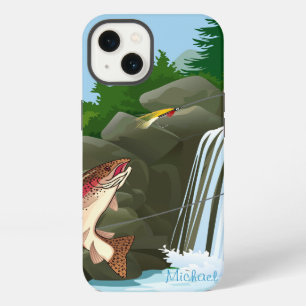 Etui iPhone 13 Pêche à la mouche à la truite de la cascade