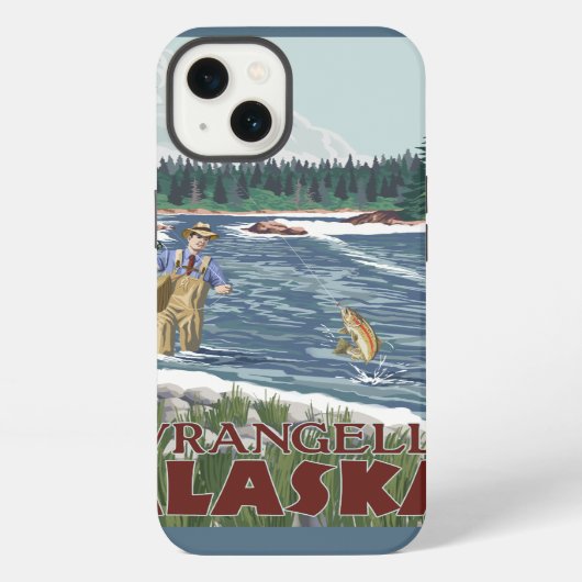 Etui iPhone 13 Pêcheur de mouche - Wrangell, Alaska (Verso)