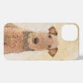 Etui iPhone 13 Peinture Airedale Terrier - Cute Original Art (Verso Horizontal)
