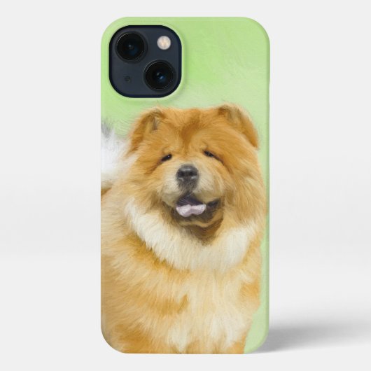Etui iPhone 13 Peinture Chow Chow - Joli art original chien (Verso)
