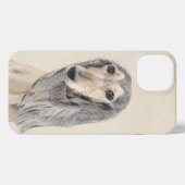 Etui iPhone 13 Peinture de Saluki (Faune) - Cute Original Chien A (Verso Horizontal)