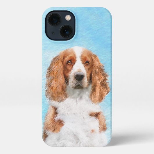 Etui iPhone 13 Peinture d'espagnol Welsh Springer - Art original  (Verso)