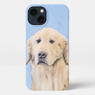 Etui iPhone 13 Peinture Golden Retriever - Joli art original chie