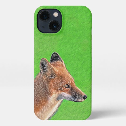 Etui iPhone 13 Peinture Red Fox - Art original de la faune (Verso)