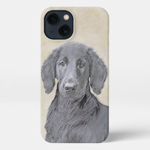 Etui iPhone 13 Peinture Retriever à revêtement plat - Art Chien o