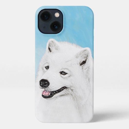 Etui iPhone 13 Peinture Samoyed - Cute Original Chien Art (Verso)