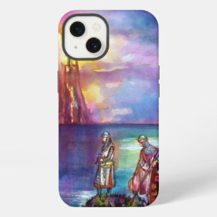 Etui iPhone 13 PENDRAGON Chevaliers Médiévaux,Coucher de soleil s