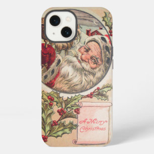 Etui iPhone 13 Père Noël avec cloche et houx