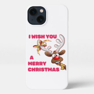ETUI iPhone 13  PÈRE NOËL REINDEER VOUS SOUHAITE UNE JOLIE NOËL