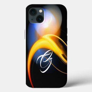Etui iPhone 13 PERLE ALIEN MONOGRAMME Blanc Jaune Tourbillons Fra