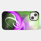 Etui iPhone 13 PERLE ALIEN MONOGRAMME Vert Violet Rose Fractales (Verso Horizontal)