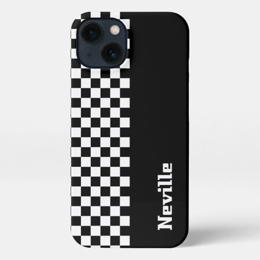 Etui iPhone 13 Personalised Two-Tone Checkerboard (Verso)