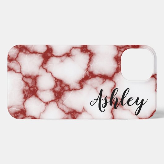 Etui iPhone 13 Personalized red marbled - (Verso Horizontal)