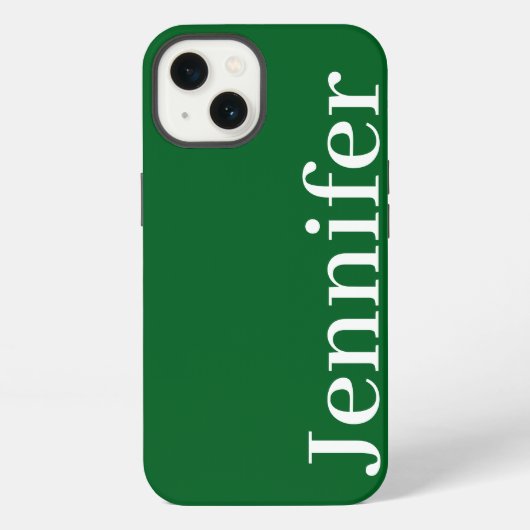 Etui iPhone 13 Personnalisé Nom Personnalisé Simple Élégant Vert (Verso)